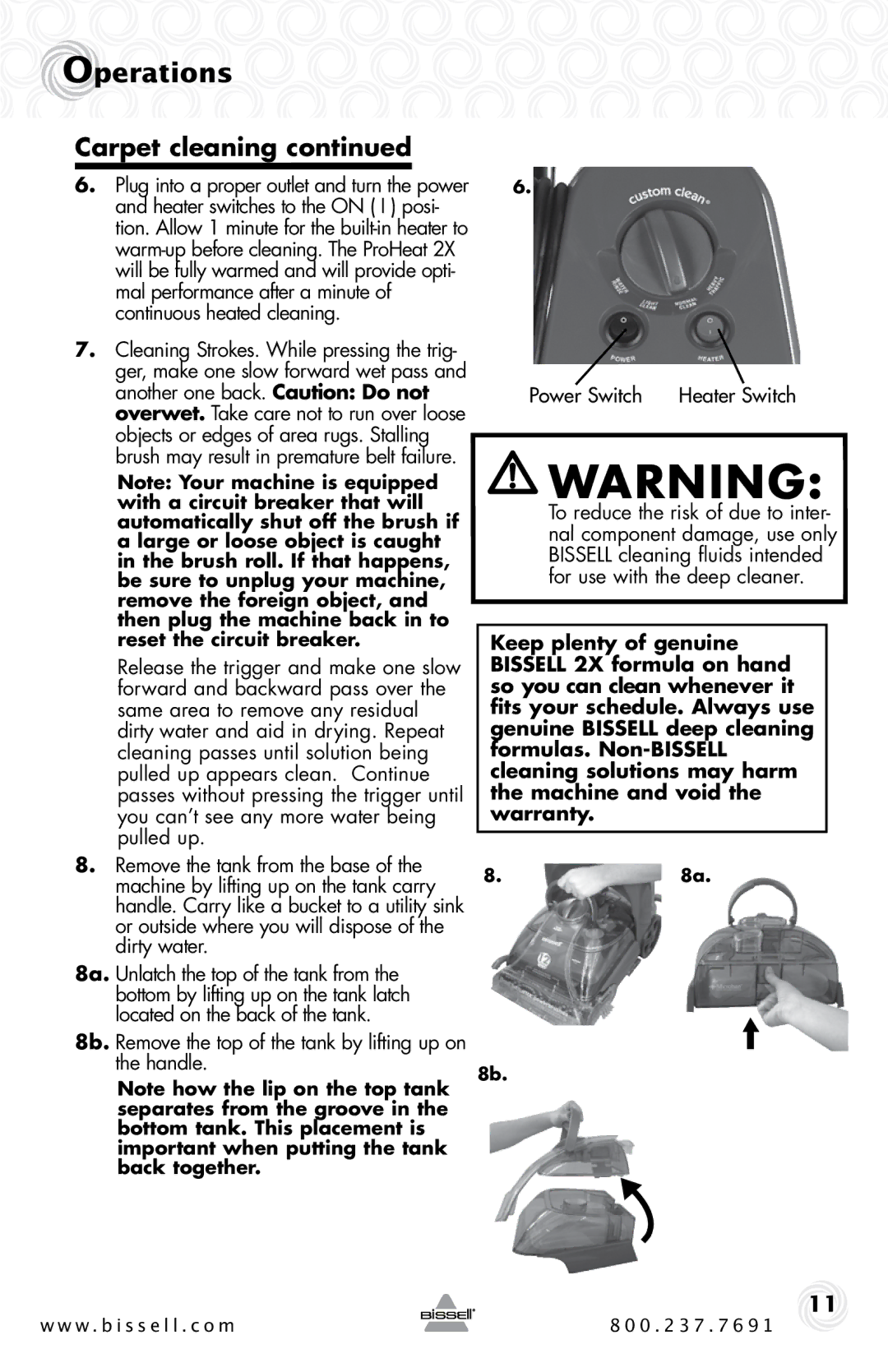 Bissell 20B4 warranty Heater Switch 