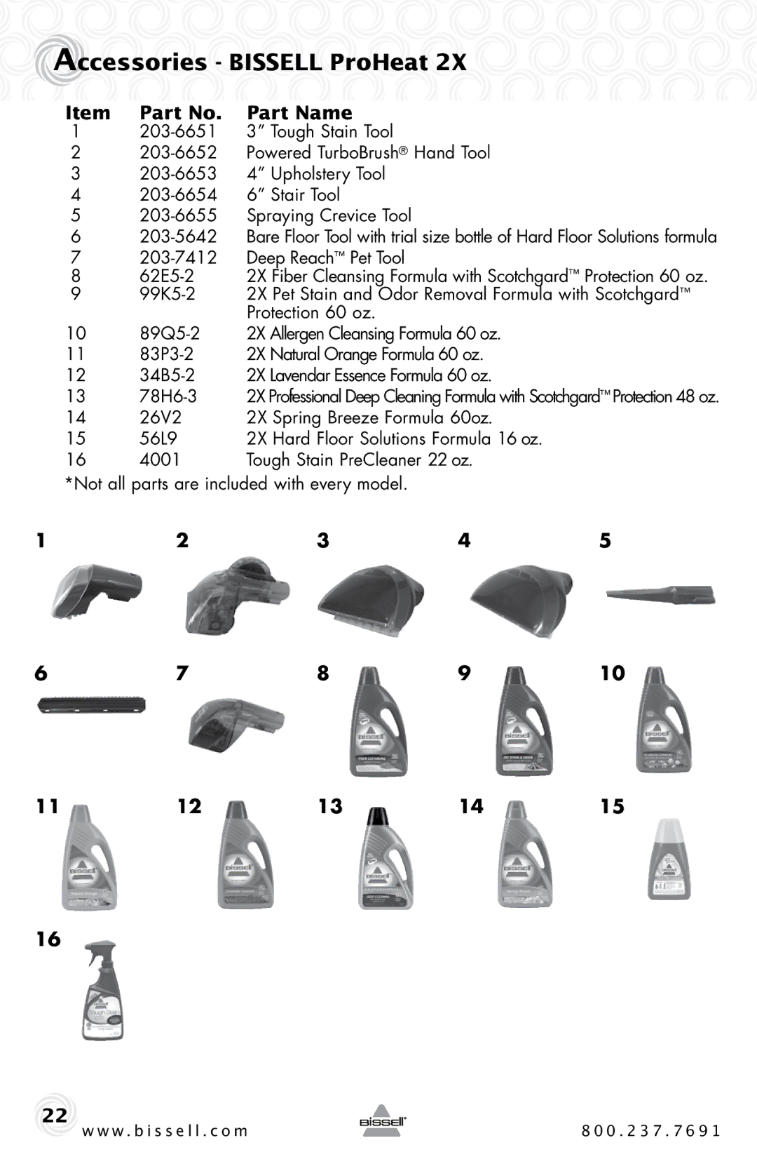 Bissell 20B4 warranty Accessories Bissell ProHeat, Tough Stain Tool 203-6652 