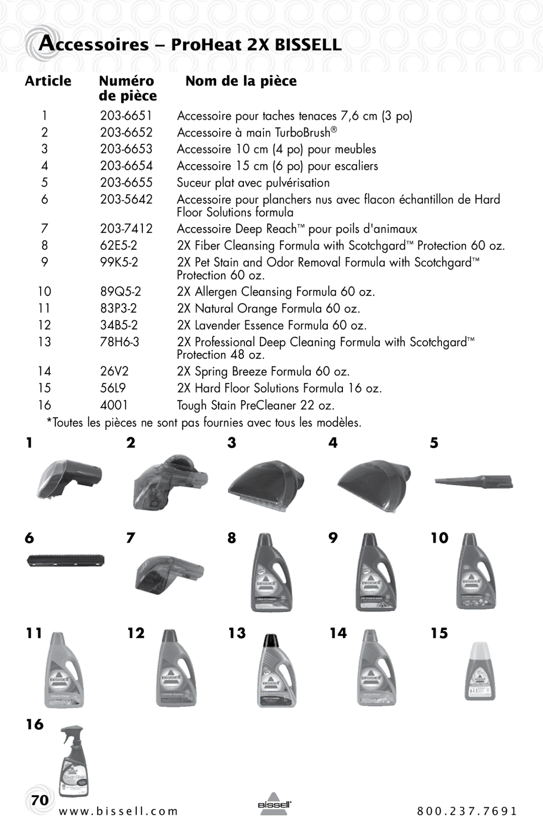 Bissell 20B4 warranty Accessoires ProHeat 2X Bissell 