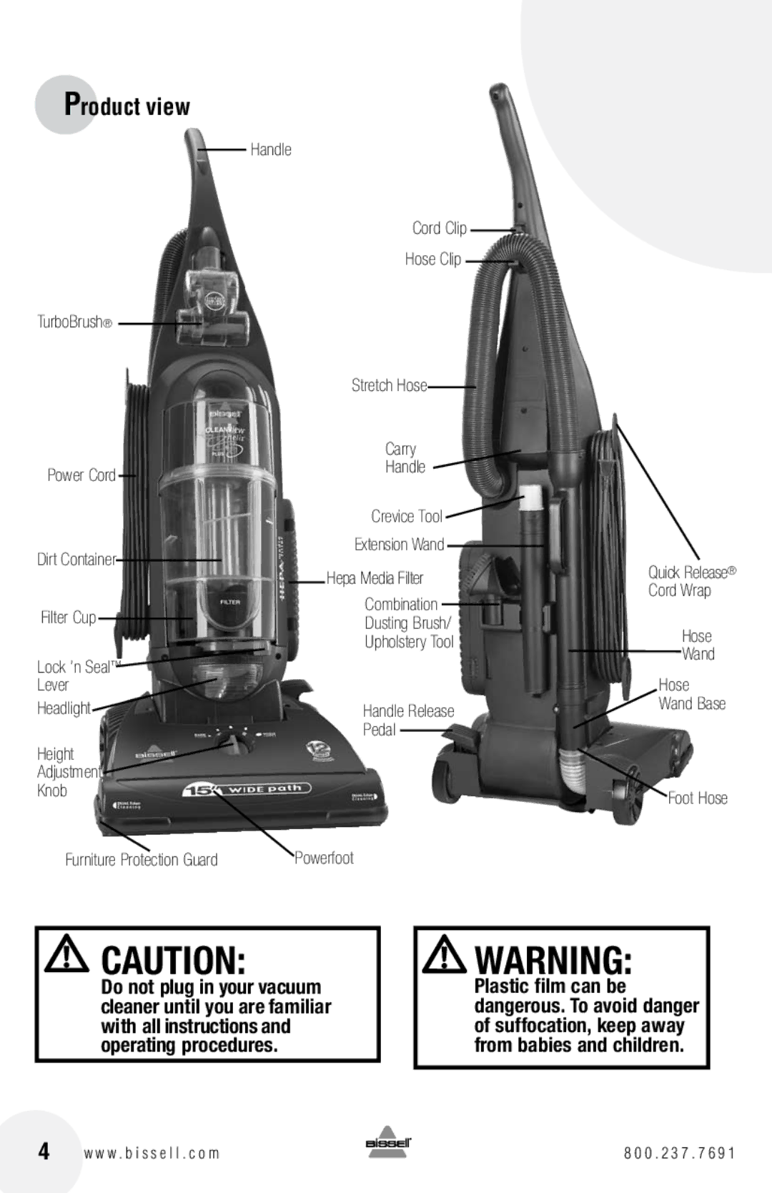 Bissell 22C1, 21K3 warranty Product view 