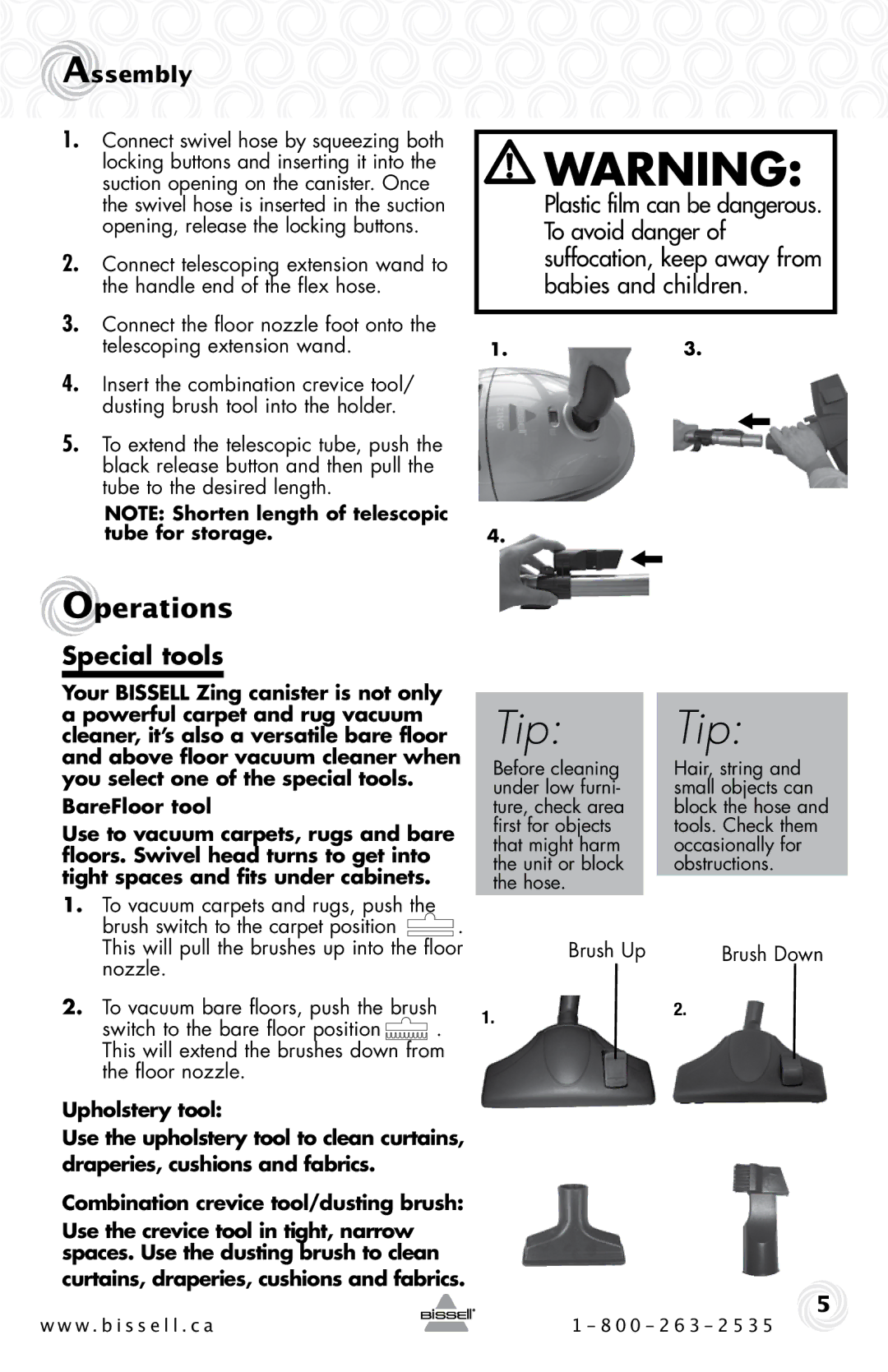 Bissell 22Q3 warranty Operations, Special tools, Assembly 