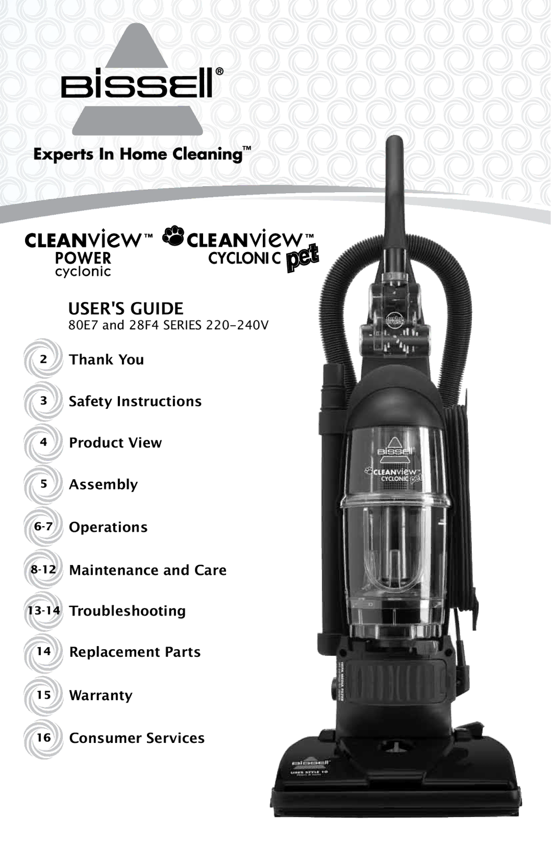 Bissell warranty CLEANview, 80E7 and 28F4 Series 