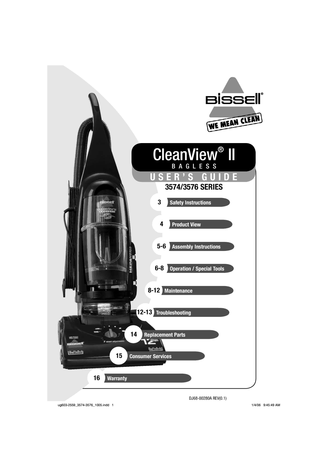 Bissell warranty CleanView, 3574/3576 Series 