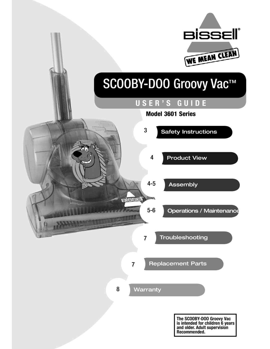 Bissell 3601 warranty SCOOBY-DOO Groovy Vac 