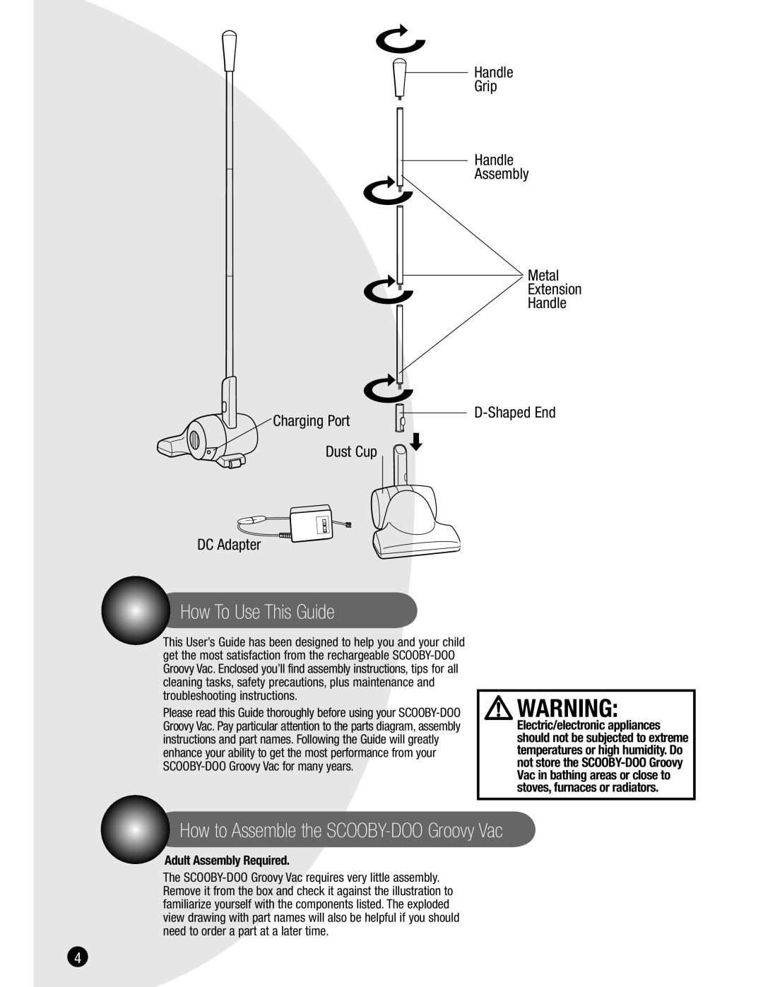 Bissell 3601 warranty How To Use This Guide, How to Assemble the SCOOBY-DOO Groovy Vac 