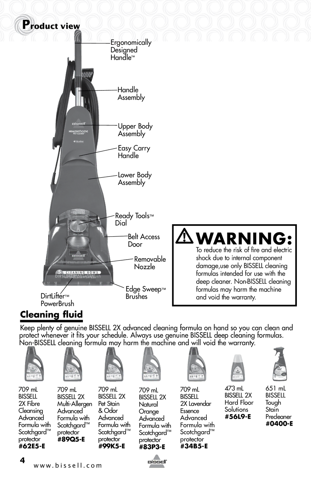 Bissell 37000 warranty Cleaning fluid, Product view 