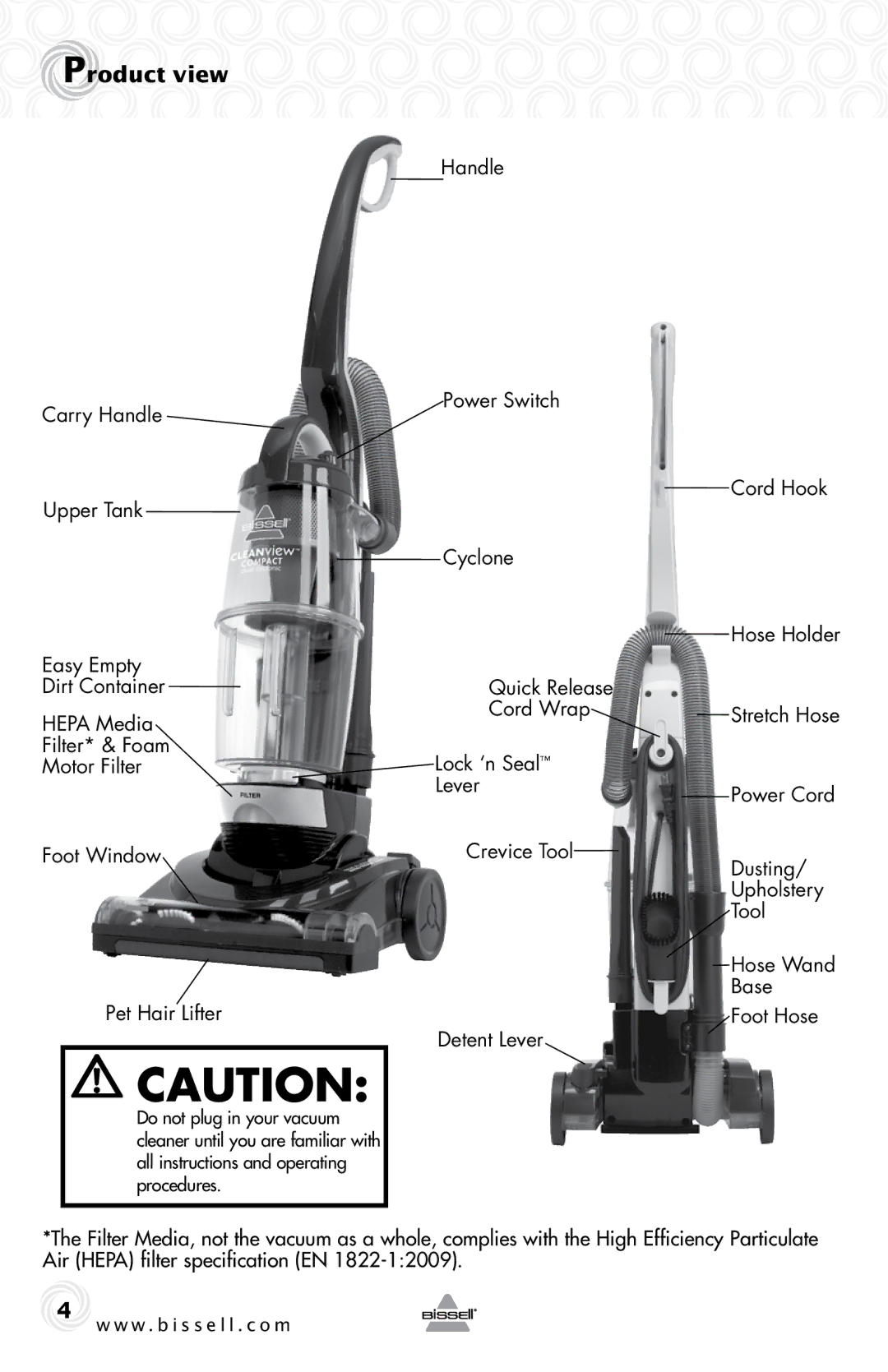 Bissell 37N1 warranty Product view 