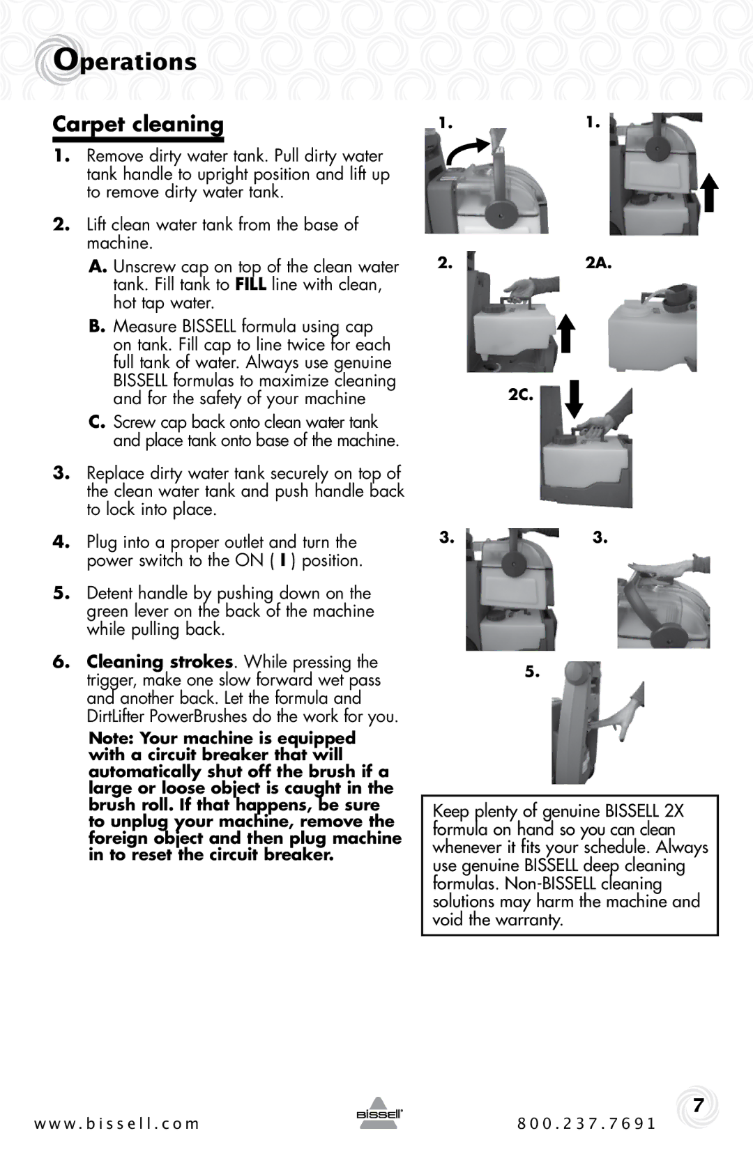 Bissell 86T3, 40M1 warranty Carpet cleaning 