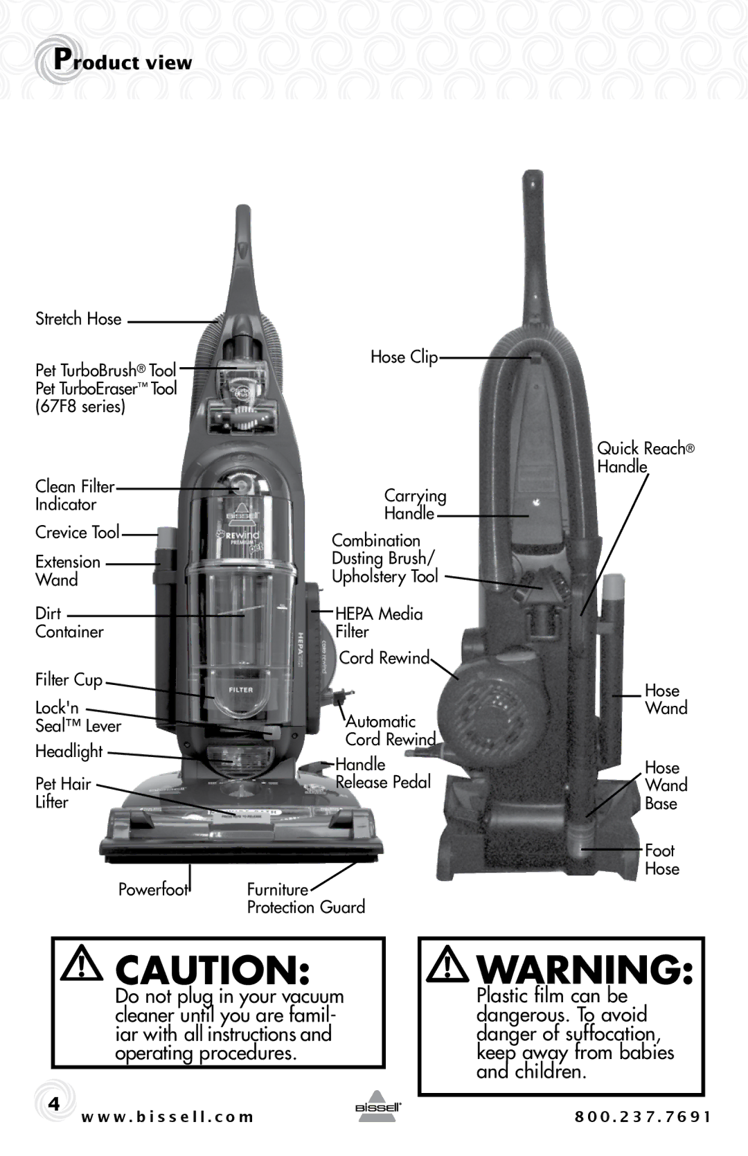 Bissell 44M3, 67F8 warranty Product view 