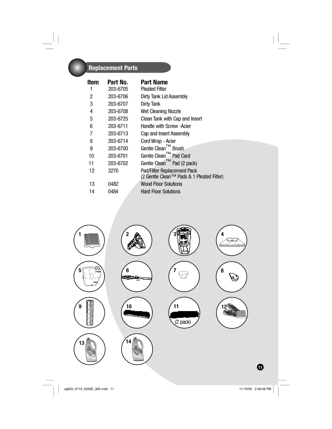 Bissell 5200 warranty Part Name 