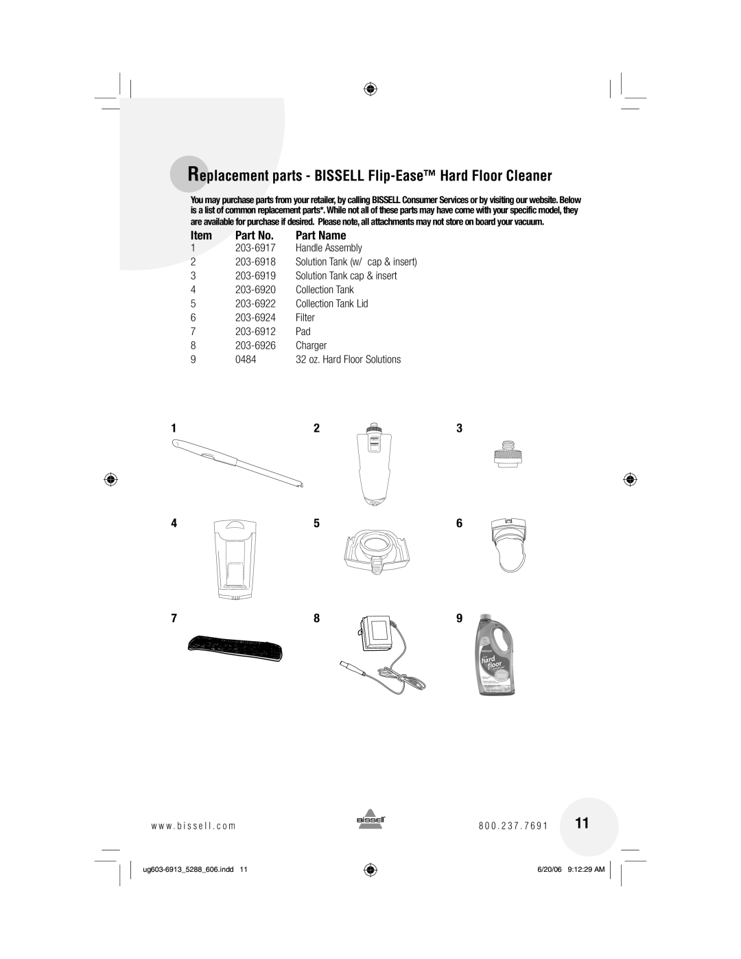 Bissell 5288 warranty Replacement parts Bissell Flip-Ease Hard Floor Cleaner 