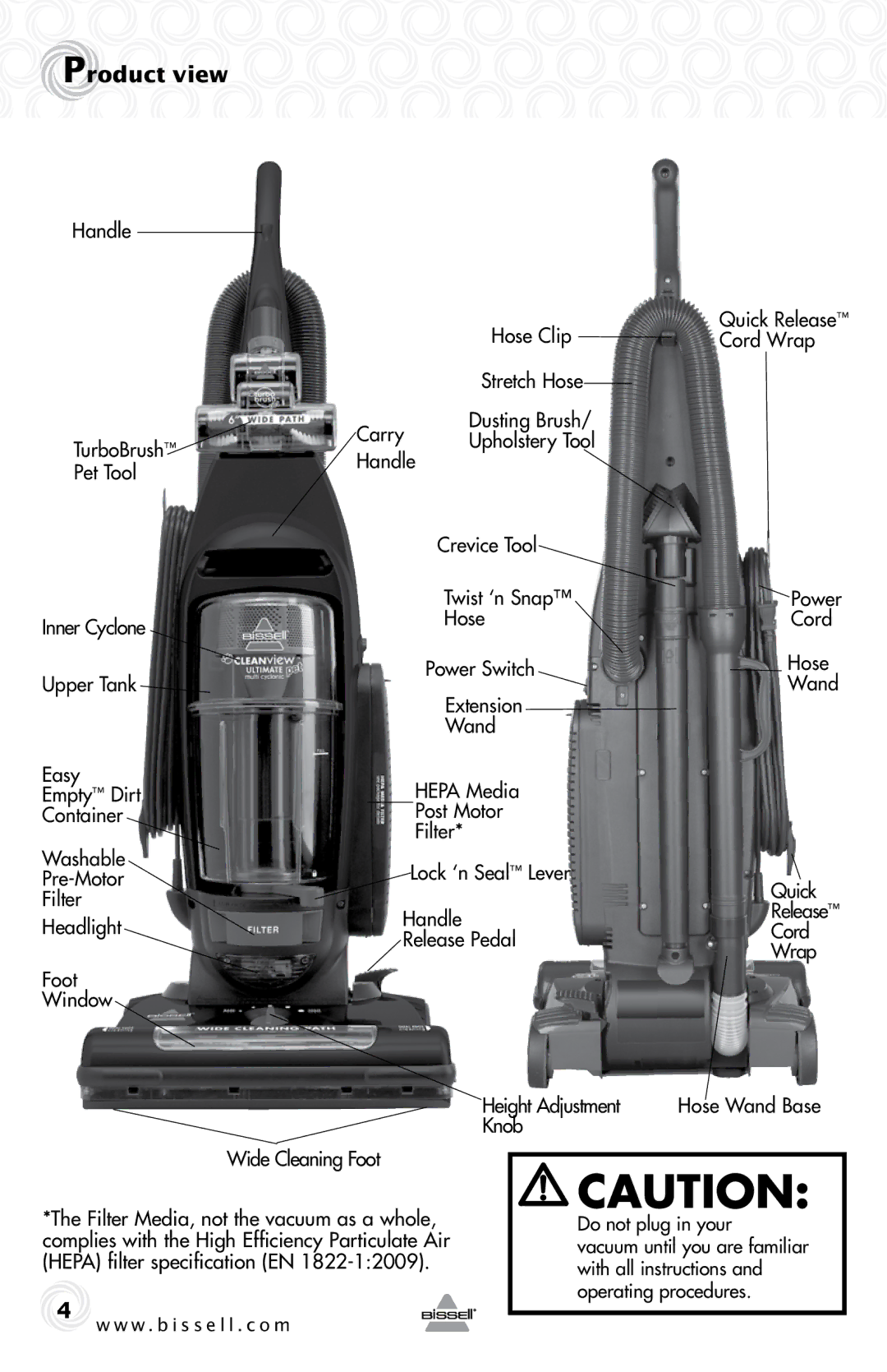 Bissell 58K5 warranty Product view 