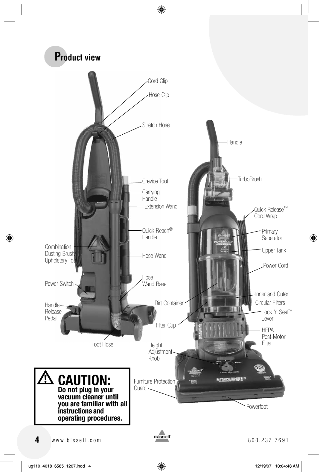 Bissell 6585 warranty Product view 