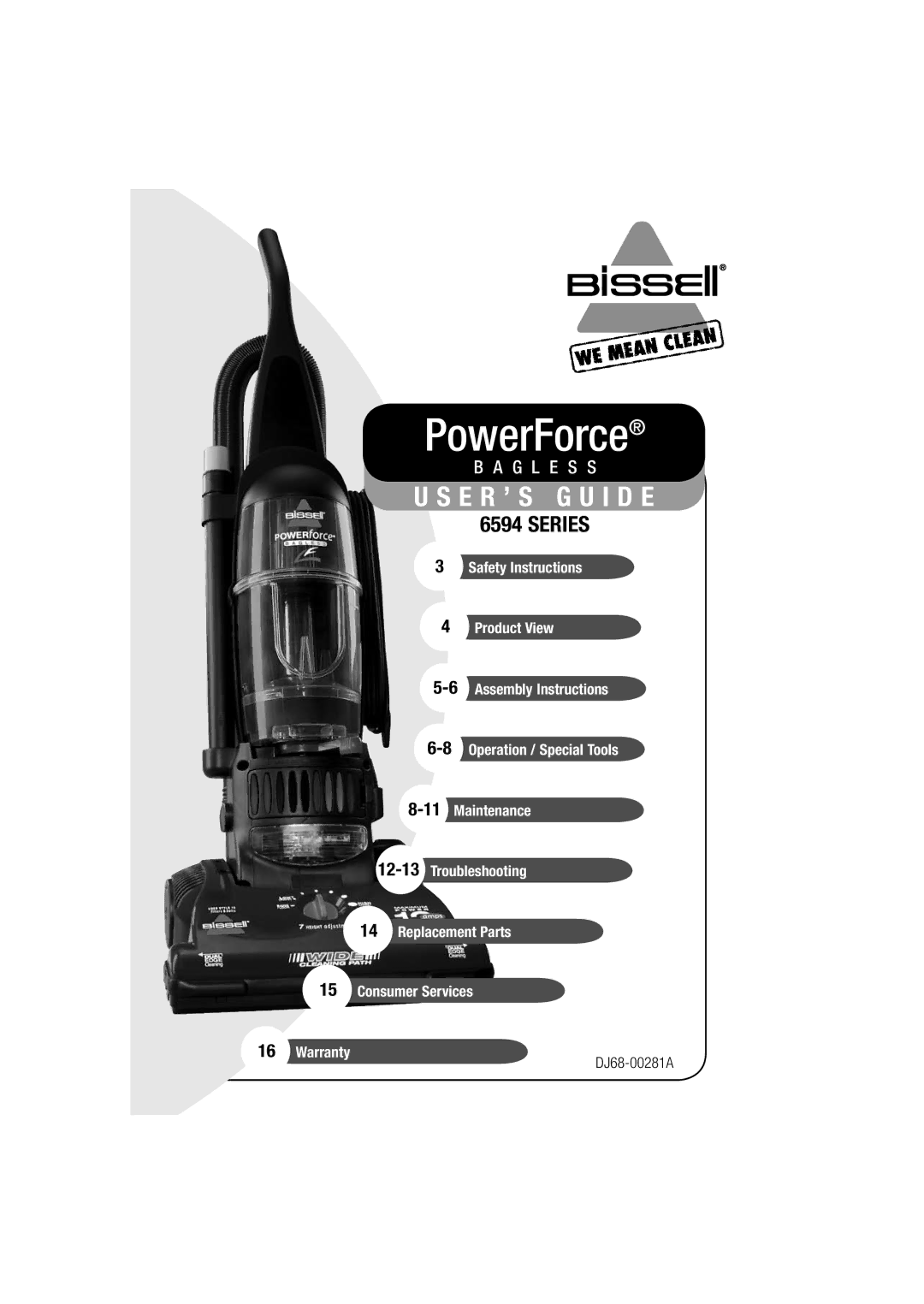 Bissell 6594 warranty PowerForce 