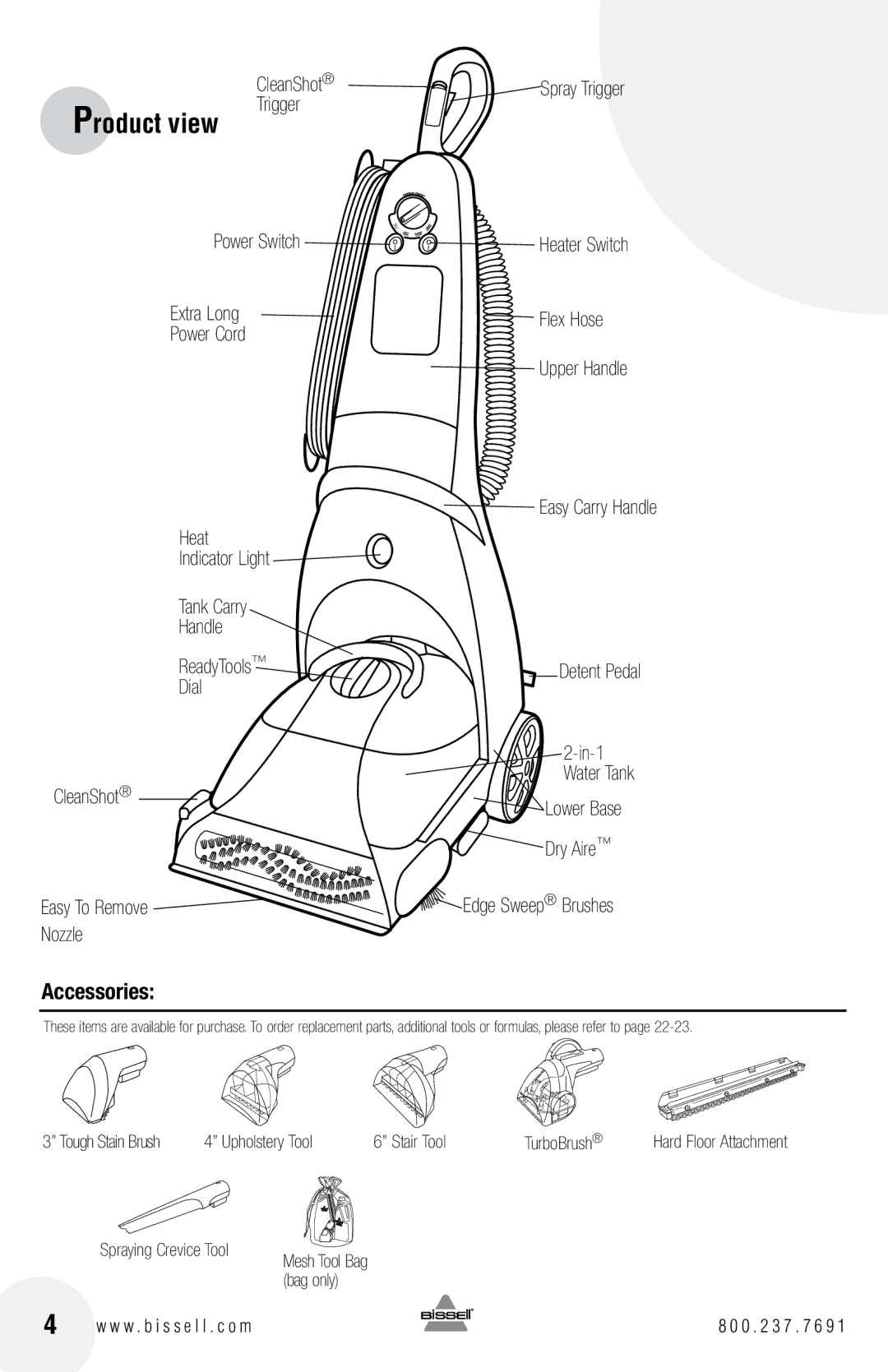 Bissell 66Q4 warranty Product view, Accessories 