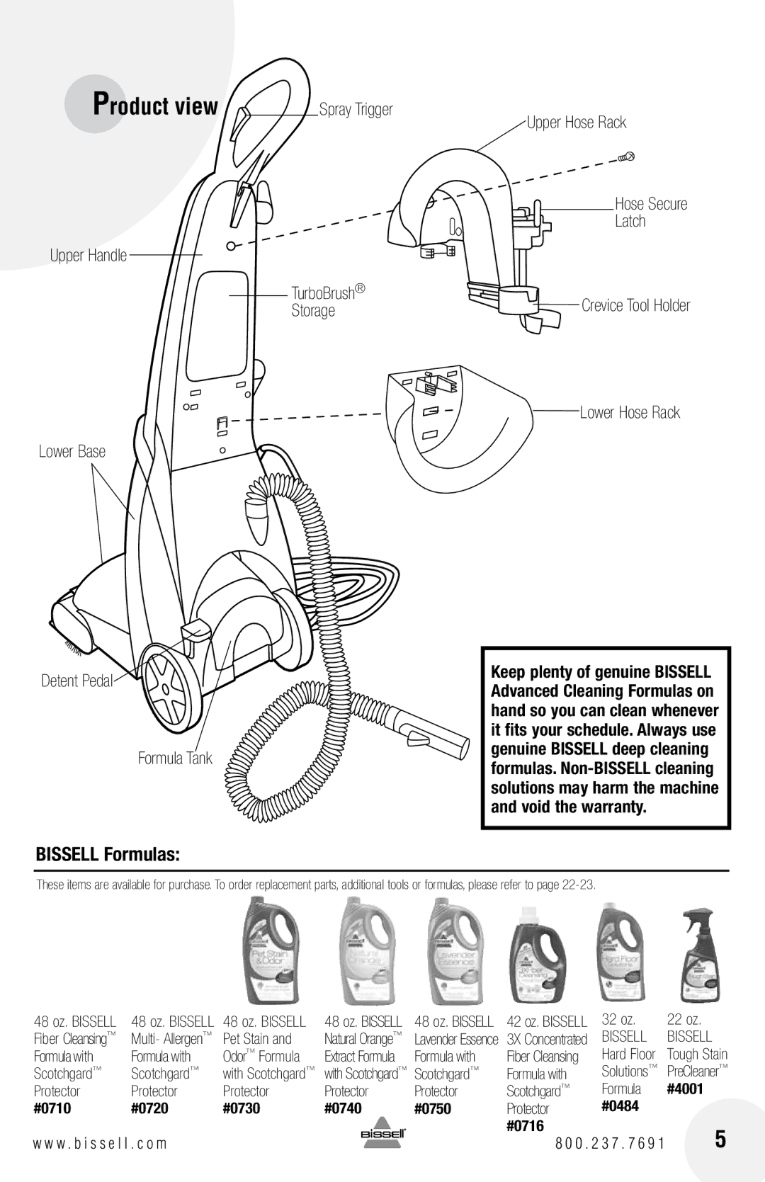 Bissell 66Q4 warranty Bissell Formulas 