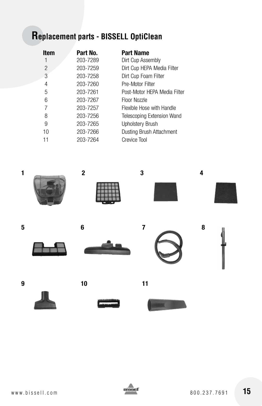 Bissell 66T6 warranty Replacement parts Bissell OptiClean, 156 