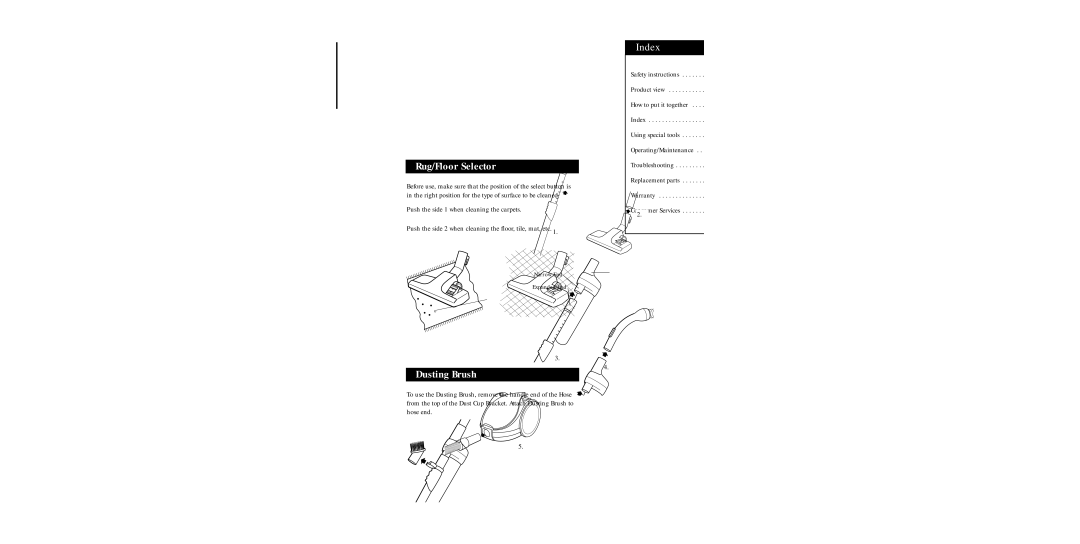 Bissell 6700 warranty Special tools, Index 