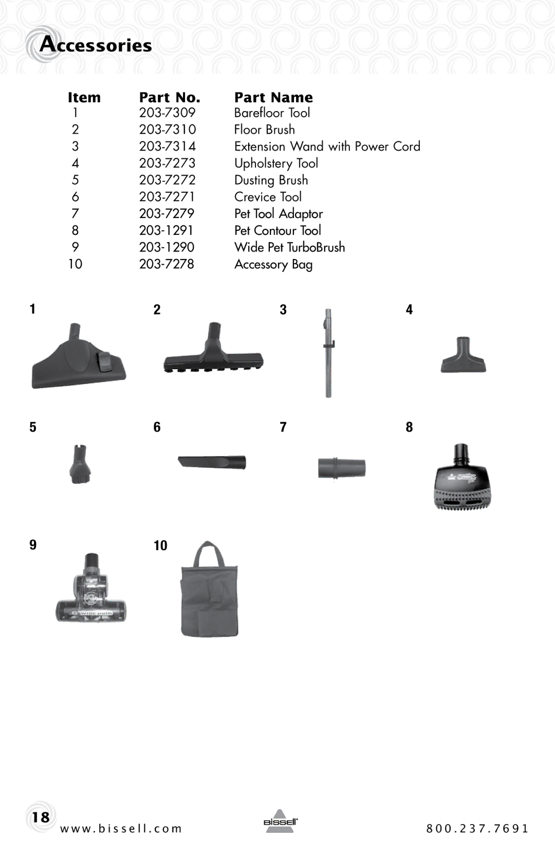 Bissell 67E2 warranty Accessories 