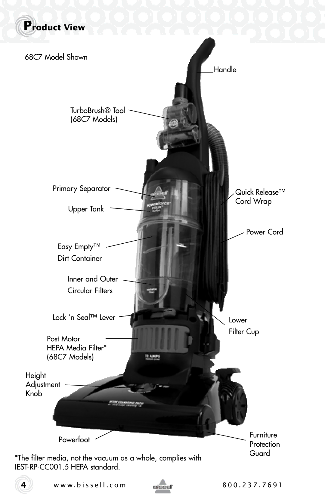 Bissell 68C7, 12B1 warranty Product View 