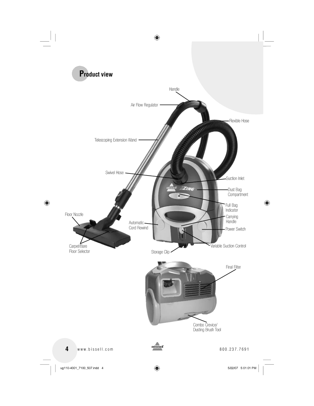 Bissell 7100 warranty Storage Clip 