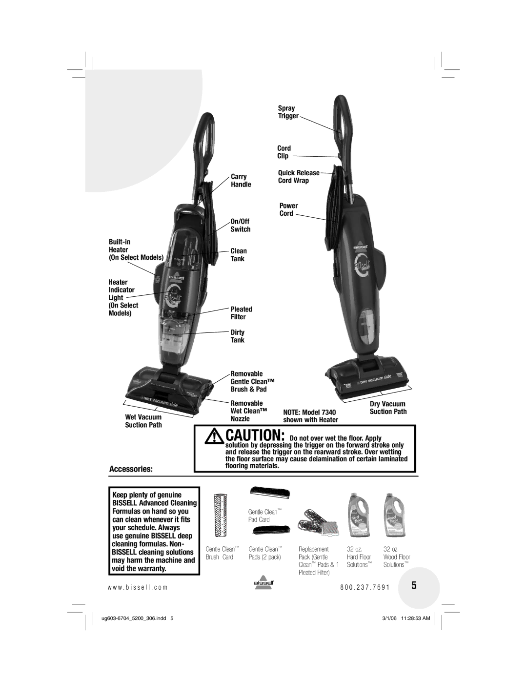 Bissell 7340 warranty Accessories 