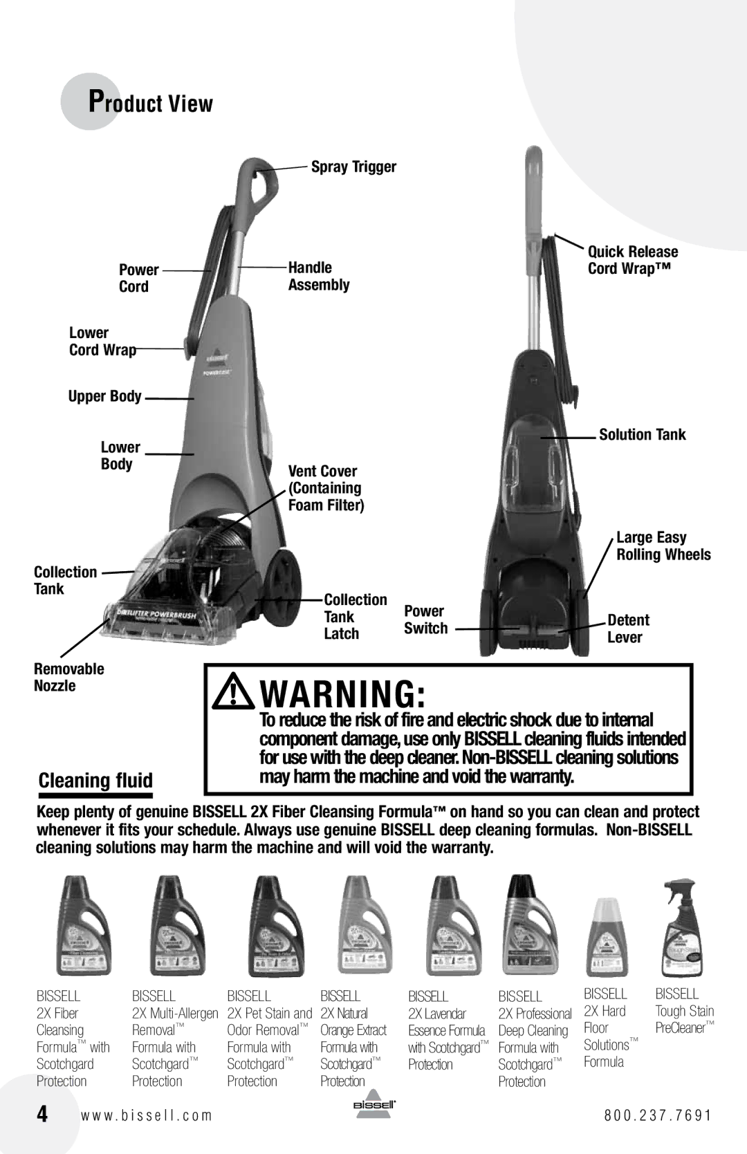 Bissell 76R9 warranty Product View, 164, Large Easy Rolling Wheels Collection Power Tank, Switch, Latch 