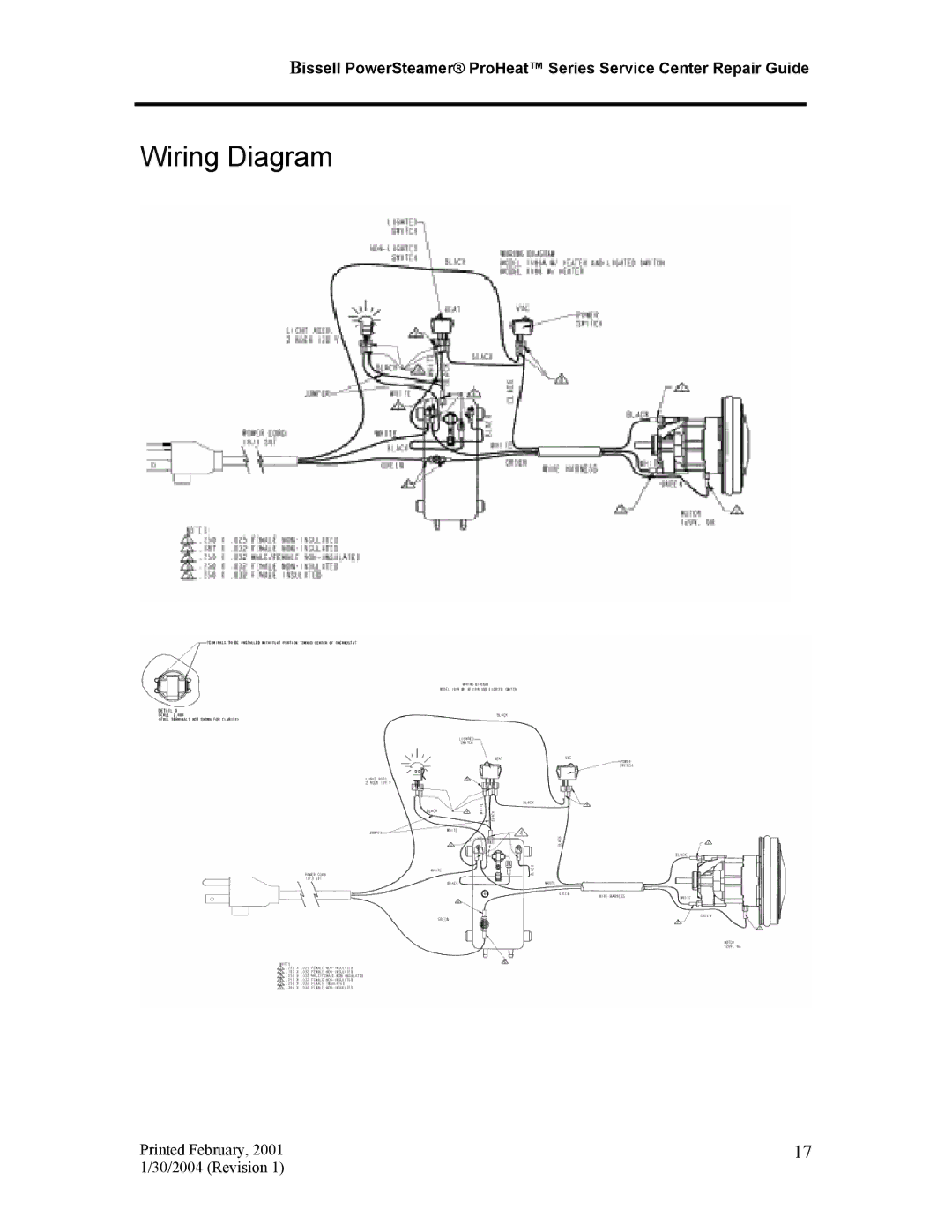 Bissell 7920, 1699, 1698 manual Wiring Diagram 