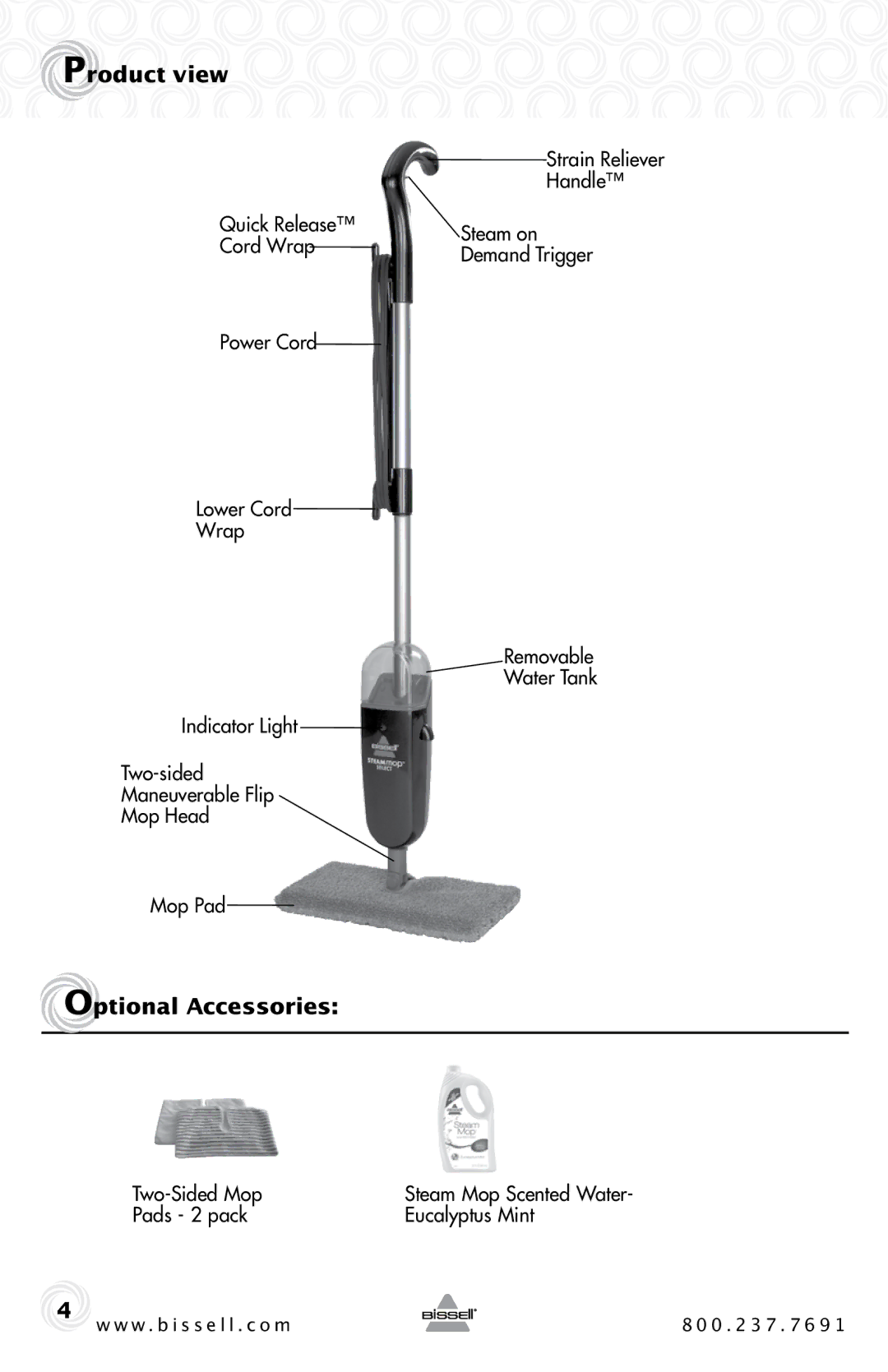 Bissell 80K6 warranty Product view, Optional Accessories 