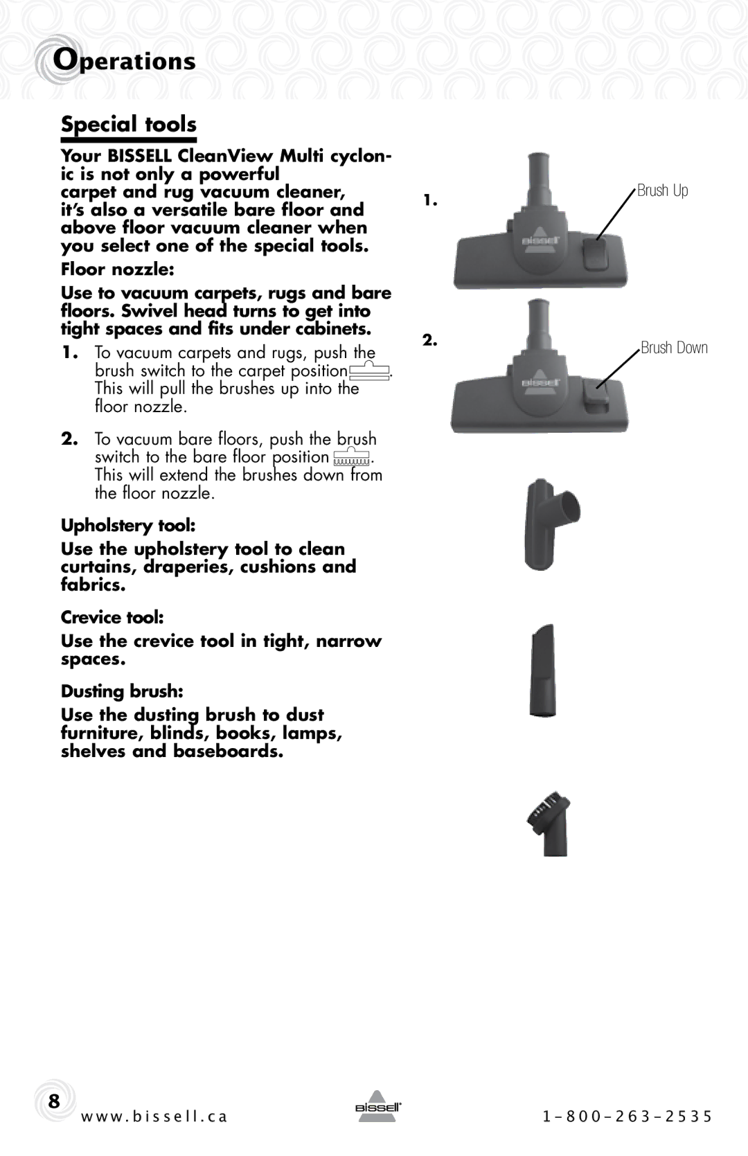 Bissell 80Q2 warranty Special tools 