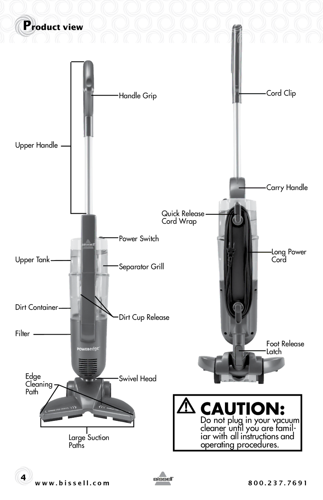 Bissell 81L2T warranty Product view 