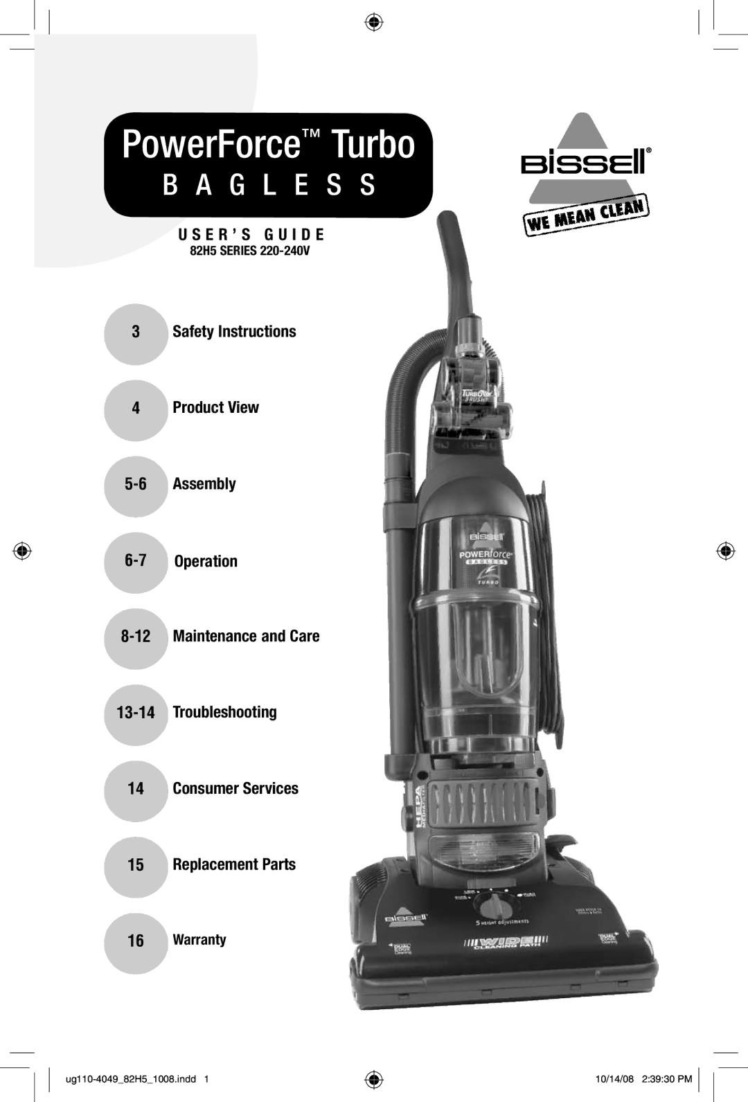 Bissell 82H5 warranty PowerForce Turbo 