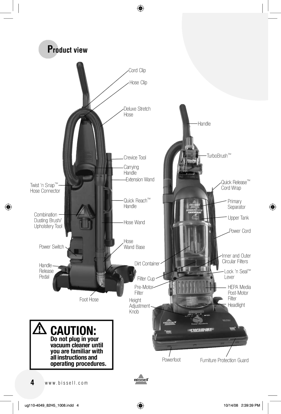 Bissell 82H5 warranty Product view 