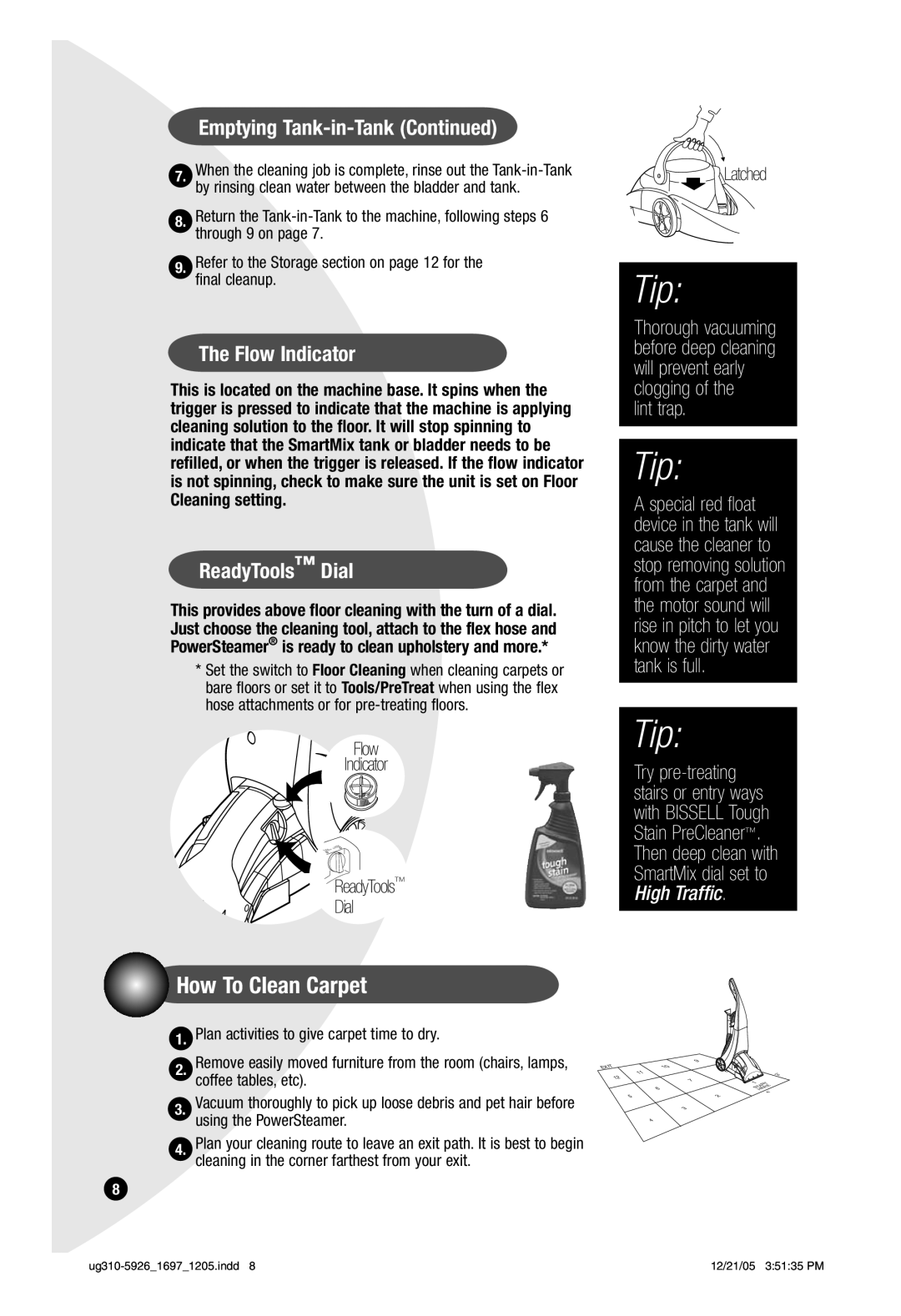 Bissell 8804 warranty How To Clean Carpet, Flow Indicator, ReadyTools Dial 