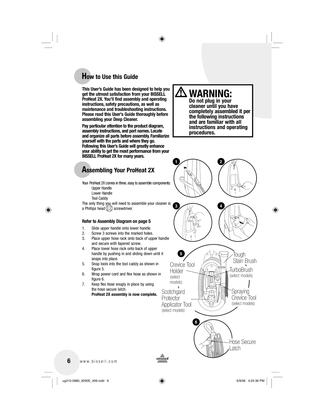 Bissell 9400, 9200 warranty How to Use this Guide, Assembling Your ProHeat 