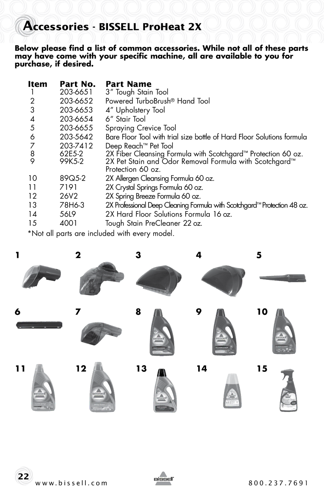 Bissell 9500-p warranty Accessories Bissell ProHeat, Tough Stain Tool 203-6652 