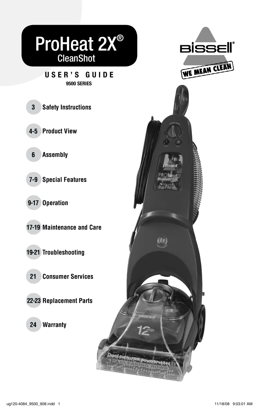 Bissell 9600 warranty ProHeat 