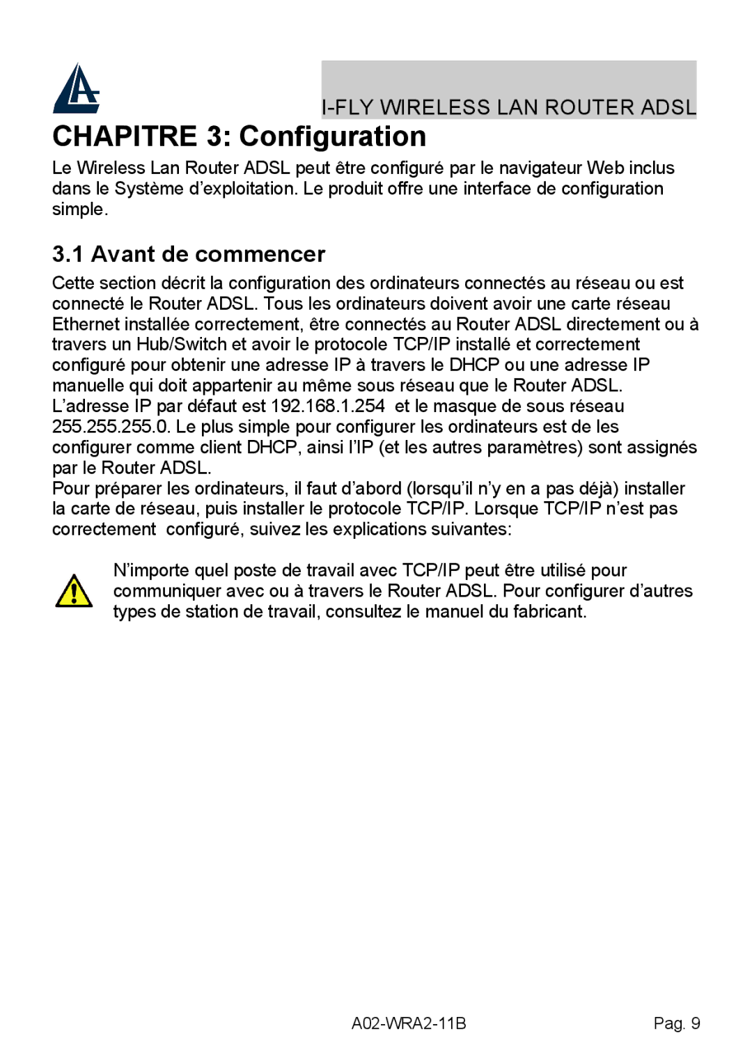 Bissell A02-WRA2-11B manual Chapitre 3 Configuration, Avant de commencer 