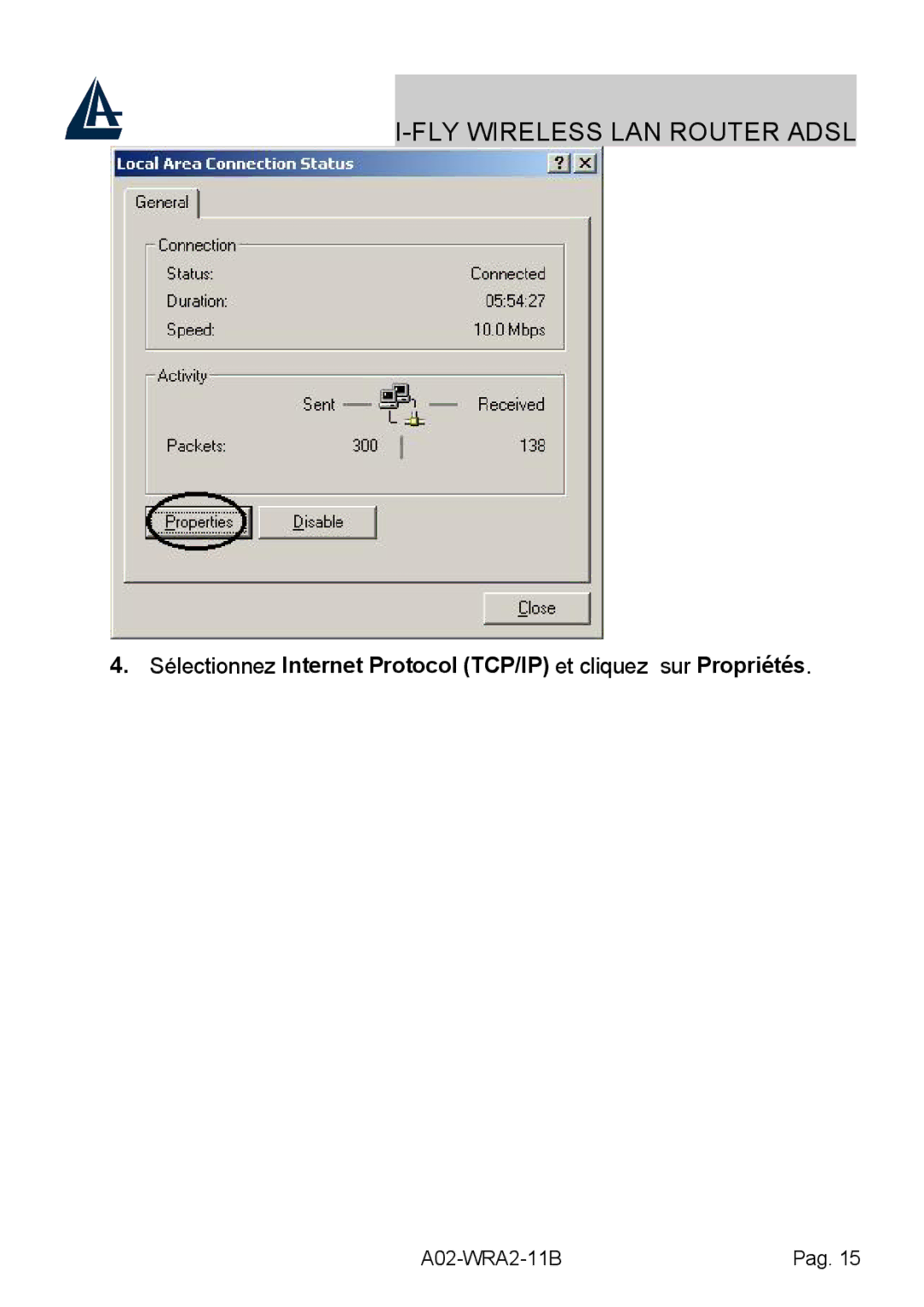 Bissell A02-WRA2-11B manual FLY Wireless LAN Router Adsl 