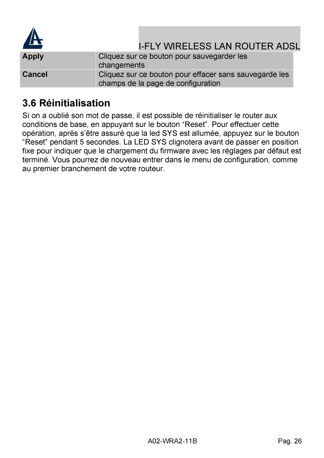 Bissell A02-WRA2-11B manual Réinitialisation, Apply, Cancel 