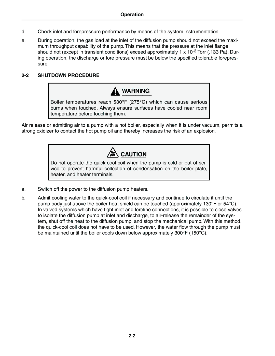 Bissell HS-20 instruction manual Operation, Shutdown Procedure 