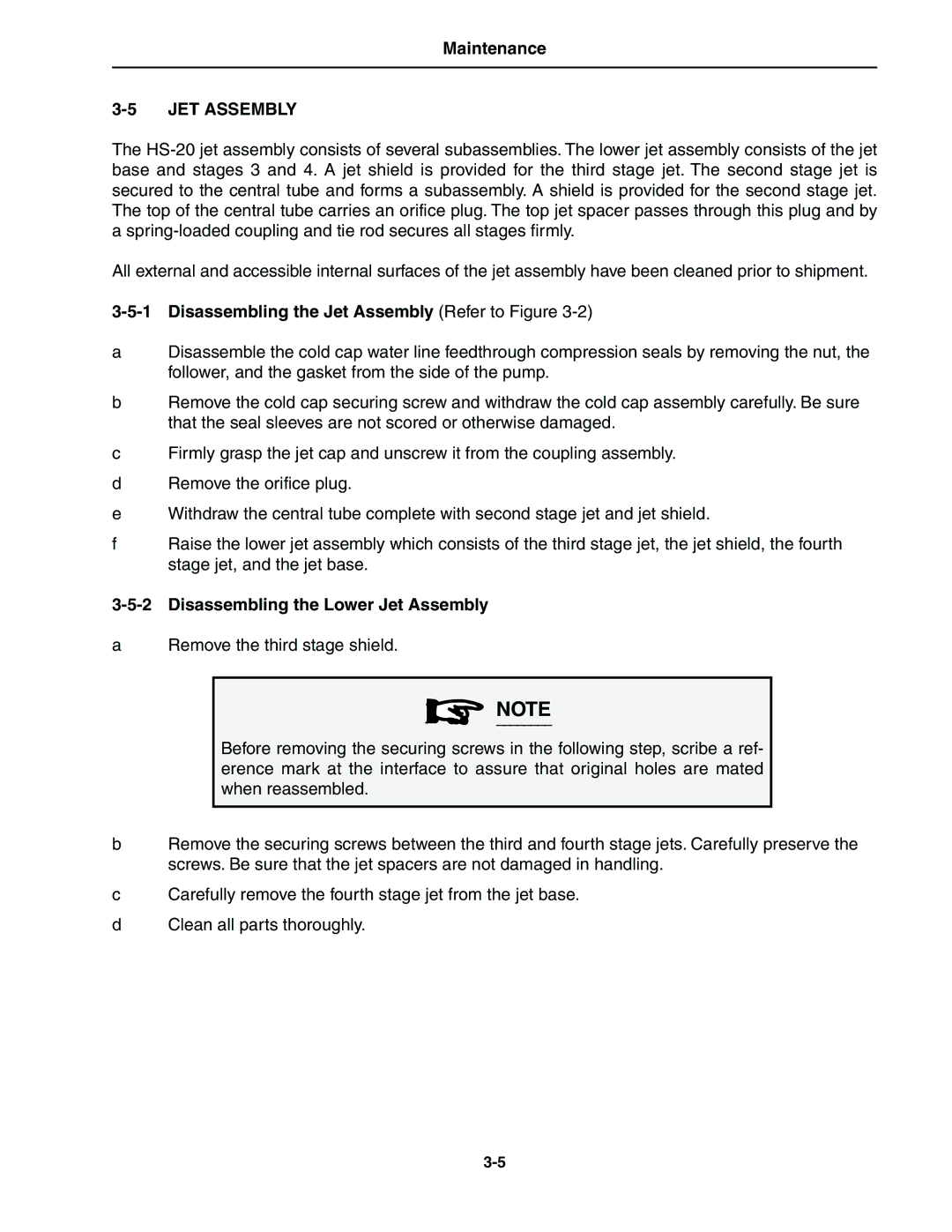 Bissell HS-20 JET Assembly, Disassembling the Jet Assembly Refer to Figure, Disassembling the Lower Jet Assembly 