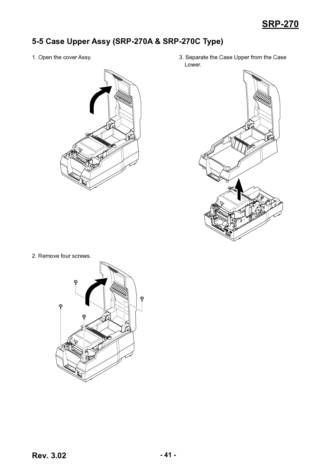 BIXOLON service manual Case Upper Assy SRP-270A & SRP-270C Type 