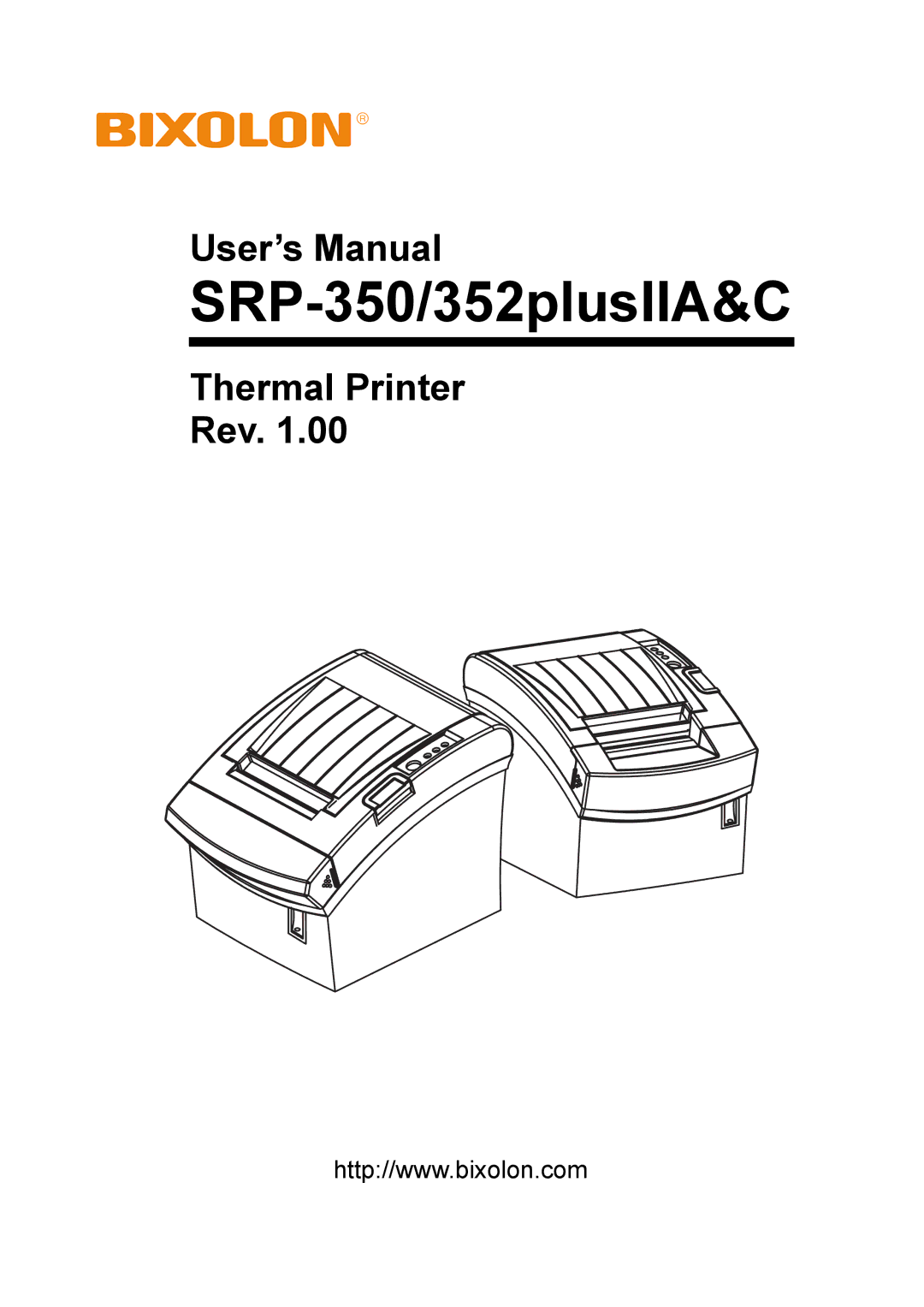 BIXOLON SRP-352 user manual SRP-350/352plusIIA&C 