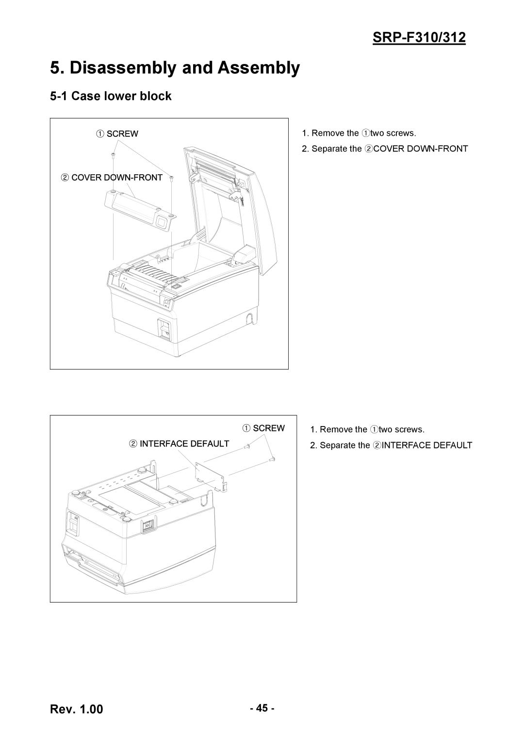 BIXOLON SRP-F310/312 service manual Disassembly and Assembly, Case lower block 