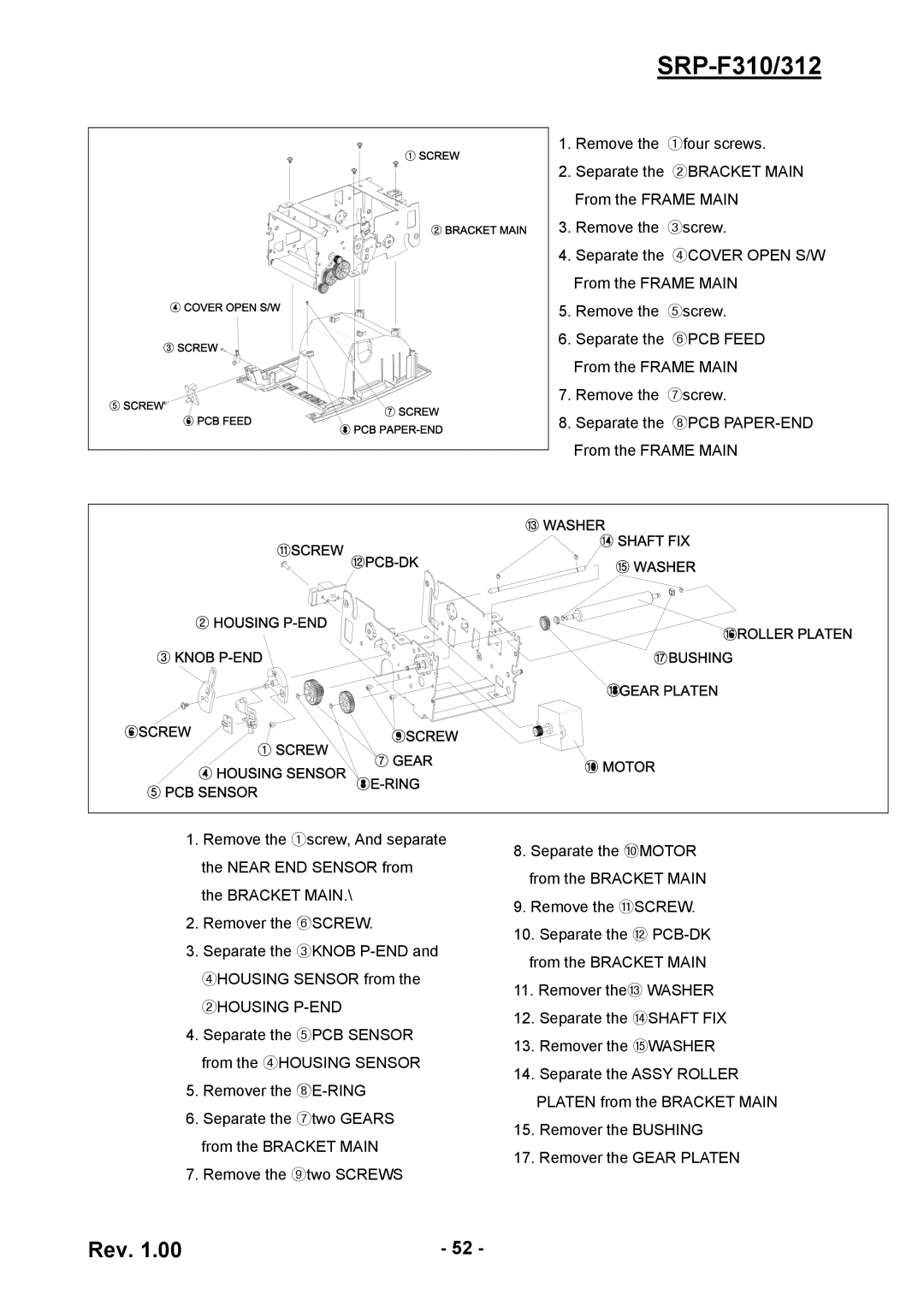 BIXOLON SRP-F310/312 service manual ②HOUSING P-END 