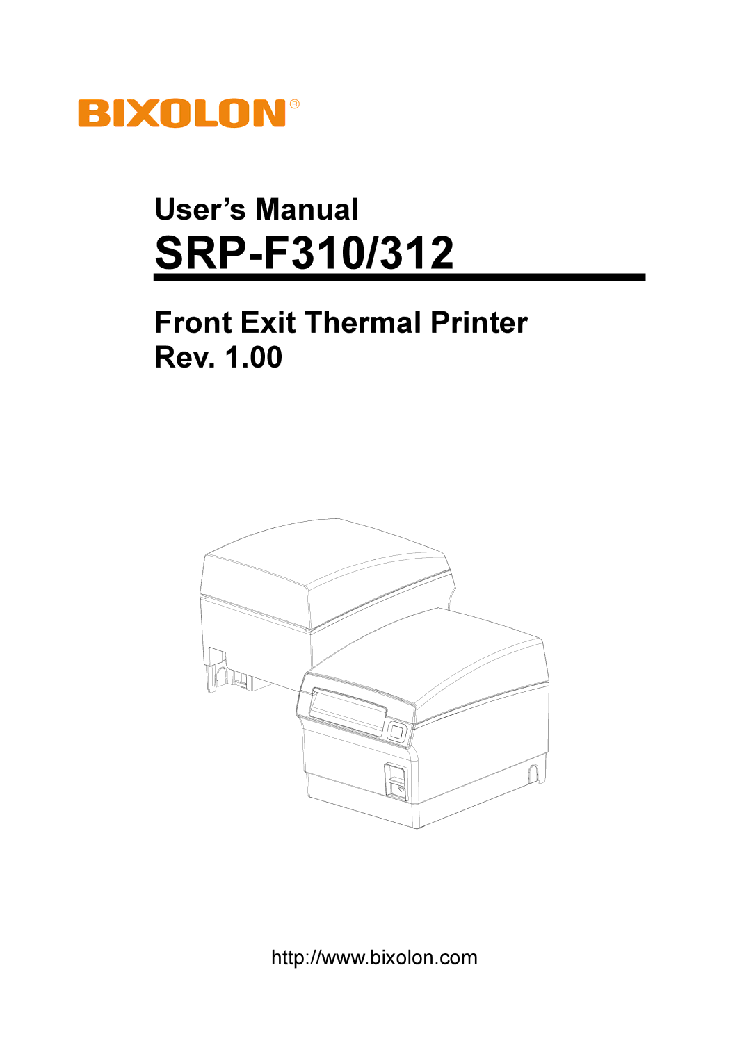 BIXOLON SRP-F312 user manual SRP-F310/312 