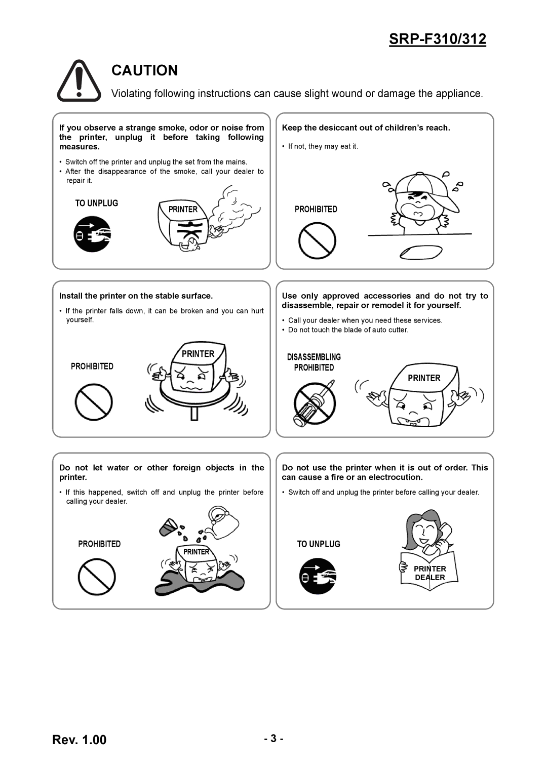 BIXOLON SRP-F312 user manual SRP-F310/312, To Unplug 