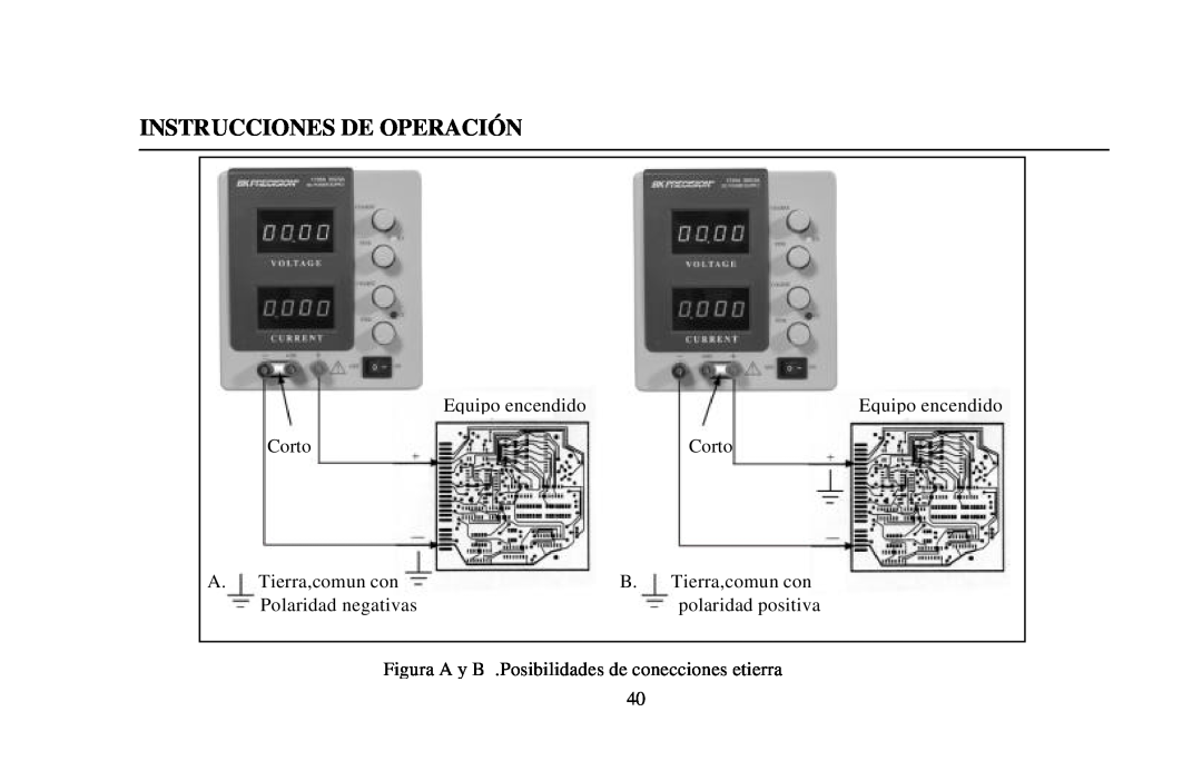 B&K 0-3A, 0-30V instruction manual Instrucciones De Operación 