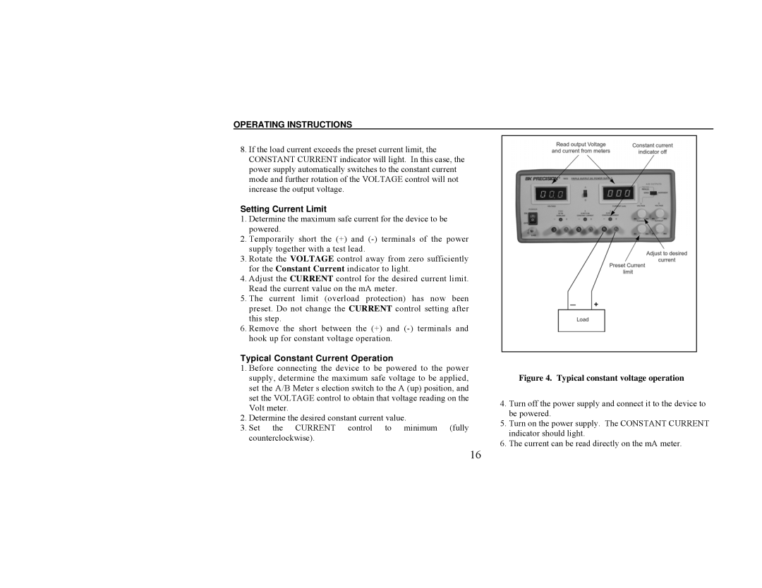 B&K 1651A, 1652 instruction manual Setting Current Limit 